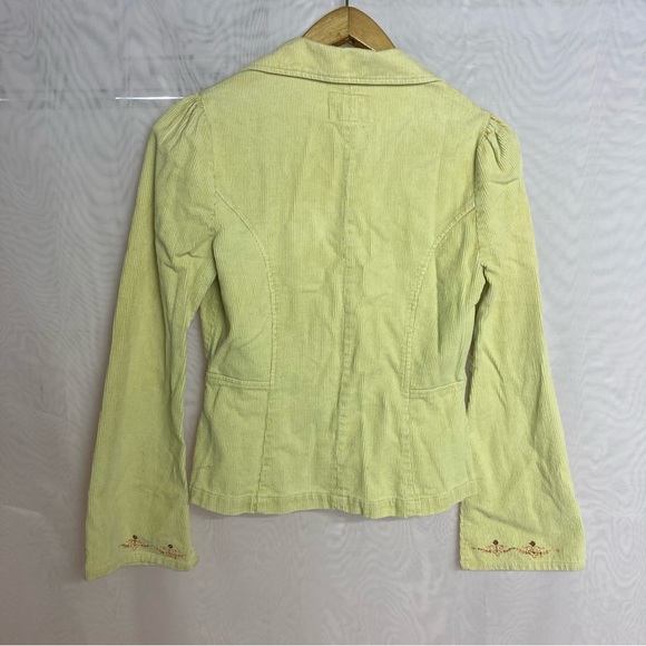 Vintage Blanc Noir kharma yellow corduroy jacket, floral embroidery - Picture 4 of 6